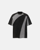 washed patchwork t shirt men
