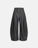 Asymmetric Pleated Barrel-Leg Suit Pants | Inflation Streetwear INFLATION