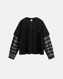 Distressed Plaid Layered Long Sleeve Tees | Inflation Streetwear INFLATION