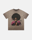 washed boxing graphic oversized t shirt