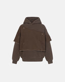 Washed Layered Raw Edge Boxy Hoodie | Inflation Streetwear