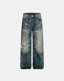 vintage distressed baggy jeans front view