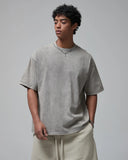 mock neck wax washed oversized t shirt