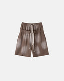 brown monkey wash drawstring shorts