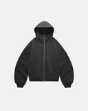 High Collar Fleece Double Zip-Up Hoodies | Inflation Streetwear INFLATION