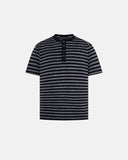 Striped Henley Relaxed T-shirt | Inflation Streetwear INFLATION