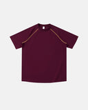 contrast stitching detail on raglan sleeve t shirt