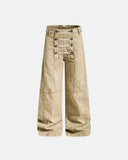 rope clasp double button barrel pants
