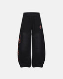monkey wash barrel sweatpants with cut-out details