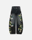 Embroidery Bamboo Weave Baggy Jeans | Inflation Streetwear INFLATION
