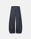 lightweight structured barrel jeans front view