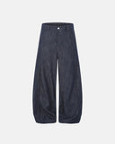 lightweight structured barrel jeans front view