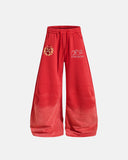 red washed barrel sweatpants front view