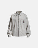 front view vintage striped embroidered long sleeve shirt