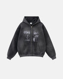 Graphic Washed Zip Up Hoodies | Inflation Streetwear INFLATION