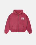 Gothic Letter Washed Zip Up Hoodie | Inflation Streetwear