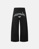 Oversized streetwear sweatpants with raw edge waistband