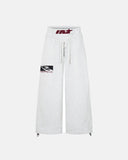 front view layered waist baggy sweatpants grey