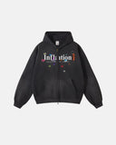 Graphic Acid Washed Zip Up Hoodies | Inflation Streetwear INFLATION