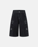 Star Rhinestone Denim Shorts | Inflation Streetwear INFLATION