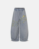 Washed Embroidered Star Barrel Sweatpants | Inflation Streetwear