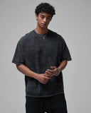 Mock Neck Wax Washed T-Shirt | Inflation Streetwear INFLATION