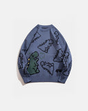 Dinosaur Graphic Crew Neck Knit Sweater | Inflation Streetwear