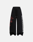 Cross Print Baggy Sweatpants | Inflation Streetwear INFLATION