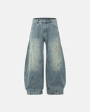 Acid Washed Distressed Barrel Jeans | Inflation Streetwear INFLATION