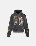Boxy Graffiti Zip Up Hoodie | Inflation Streetwear INFLATION