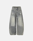 Distressed Eyelet Barrel Jeans | Inflation Streetwear INFLATION