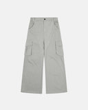 structured wide leg cargo pants in grey