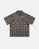 Plaid Script Embroidered Shirt | Inflation Streetwear INFLATION
