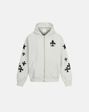 Cross PU Patch Embroidery Zip Up Hoodies | Inflation Streetwear INFLATION