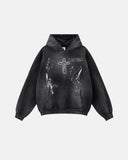 Graffiti Print Acid Washed Fleece Hoodies | Inflation Streetwear INFLATION
