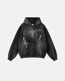 Graffiti Print Acid Washed Fleece Hoodies | Inflation Streetwear INFLATION