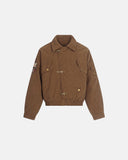 Horse Embroidery Suede Clasp Padded Jacket | Inflation Streetwear INFLATION