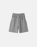washed cotton drawstring shorts