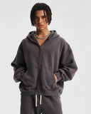 Boxy Fit Acid Washed Fleece Zip Up Hoodies | Inflation Streetwear INFLATION