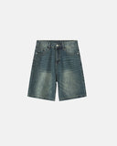 Washed Knee-Length Denim Jorts | Inflation Streetwear INFLATION