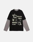 Vintage Layered Graphic Long Sleeve T-shirt | Inflation Streetwear INFLATION