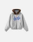 Faux Fur Collar Zip Up Hoodie Jacket | Inflation Streetwear INFLATION