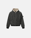 Faux Fur Lined Washed Hooded Jacket | Inflation Streetwear INFLATION