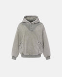Washed Quarter-Button Boxy Hoodie | Inflation Streetwear