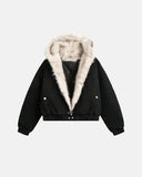 Faux Fur Lined Bomber Hooded Jacket | Inflation Streetwear INFLATION