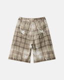 lightweight tencel plaid shorts