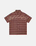 Lettering Embroidery Plaid Shirts | Inflation Streetwear INFLATION