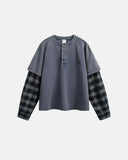 Distressed Plaid Layered Long Sleeve Tees | Inflation Streetwear INFLATION