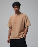Mock Neck Wax Washed T-Shirt | Inflation Streetwear INFLATION