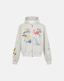 Boxy Graffiti Zip Up Hoodie | Inflation Streetwear INFLATION